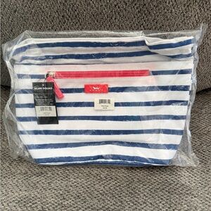 Scout Blue and White Striped Cosmetic Bag